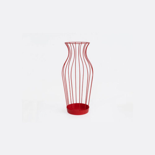 Vaso rosso porta ombrelli in metallo Hydria