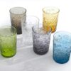 Mix 6 bicchieri colorati in vetro Barocco Zafferano