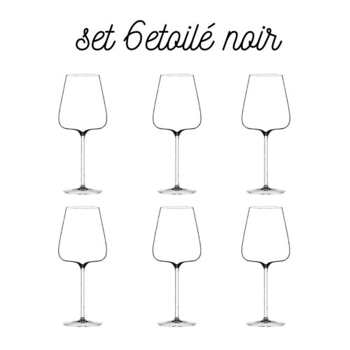 Calici Vino Etoilé Noir in vetro cristallino ITALESSE